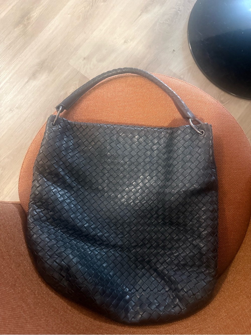 Bottega Veneta Black Intrecciato Leather Shoulder Hobo